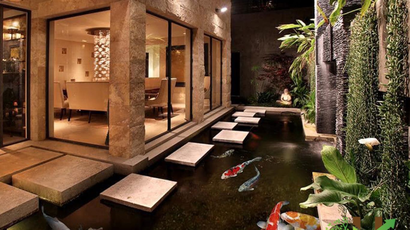 Hồ cá Koi hiện đại tập trung vào sự đơn giản, tinh tế Hồ cá Koi hiện đại tập trung vào sự đơn giản, tinh tế