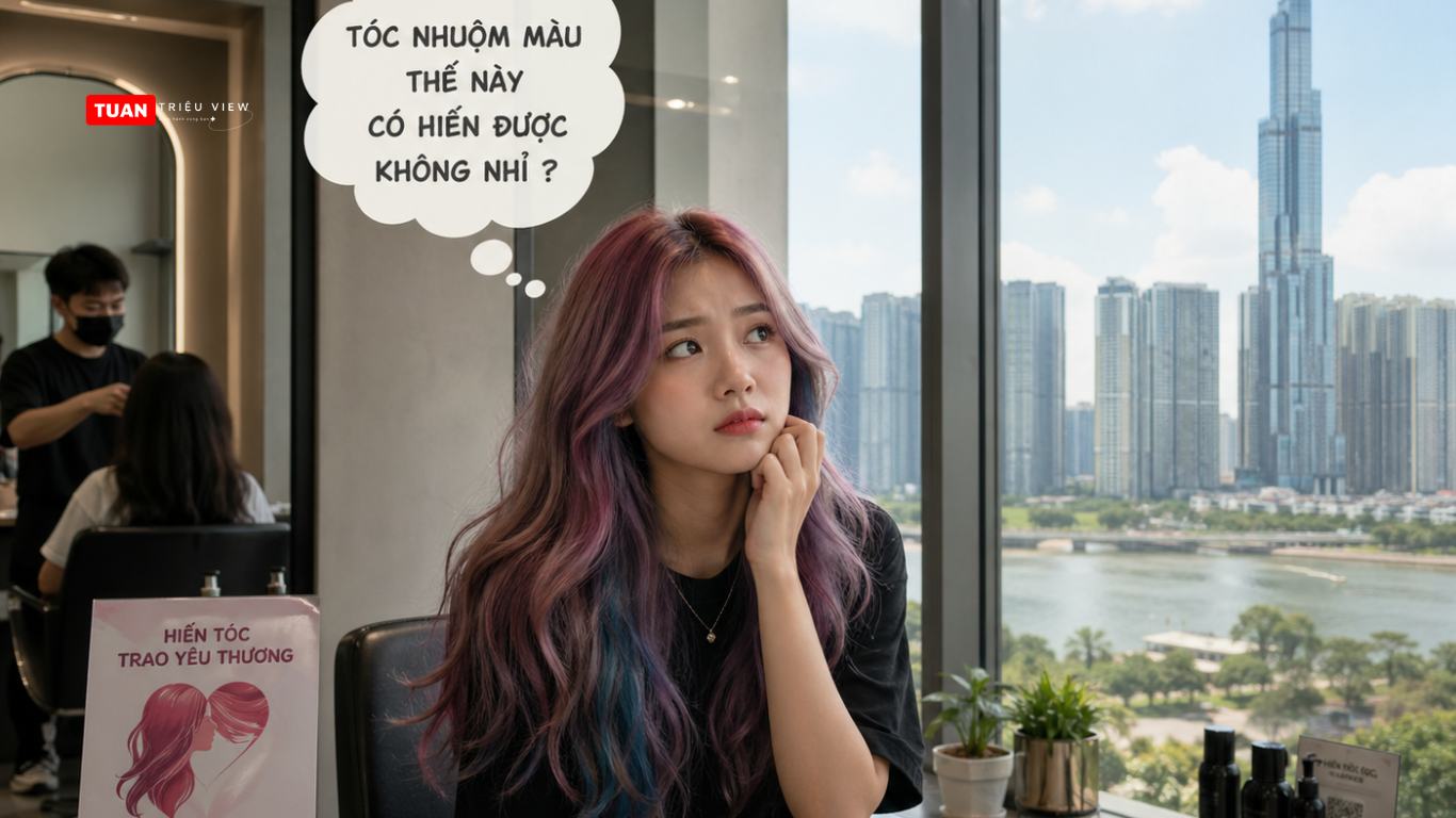 Tóc nhuộm có hiến được không 