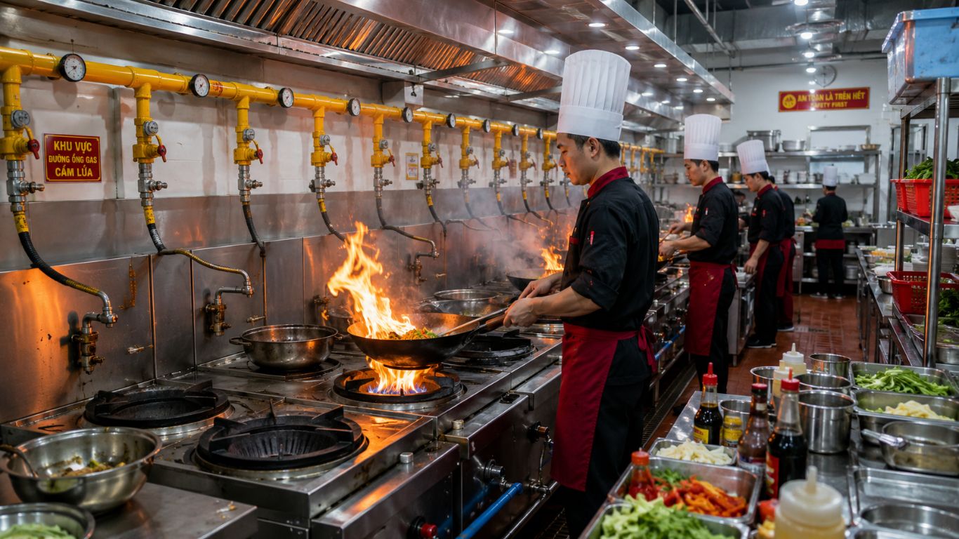 hệ thống gas nhà hàng hệ thống gas nhà hàng