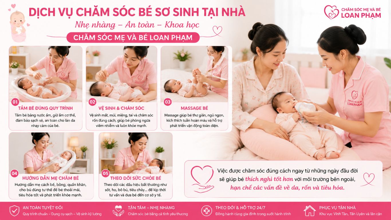 chăm soc bé sau sinh tại nhà