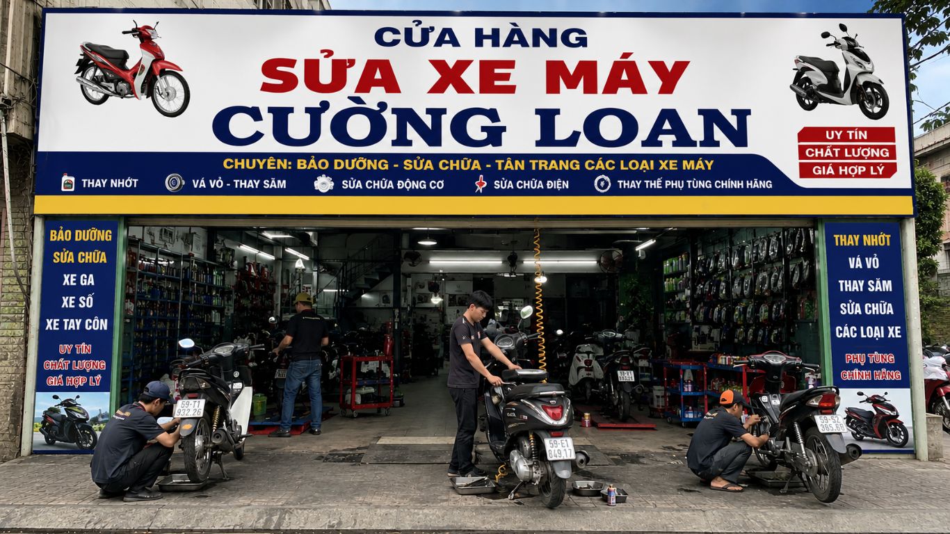 cửa hàng sửa xe máy cường loan