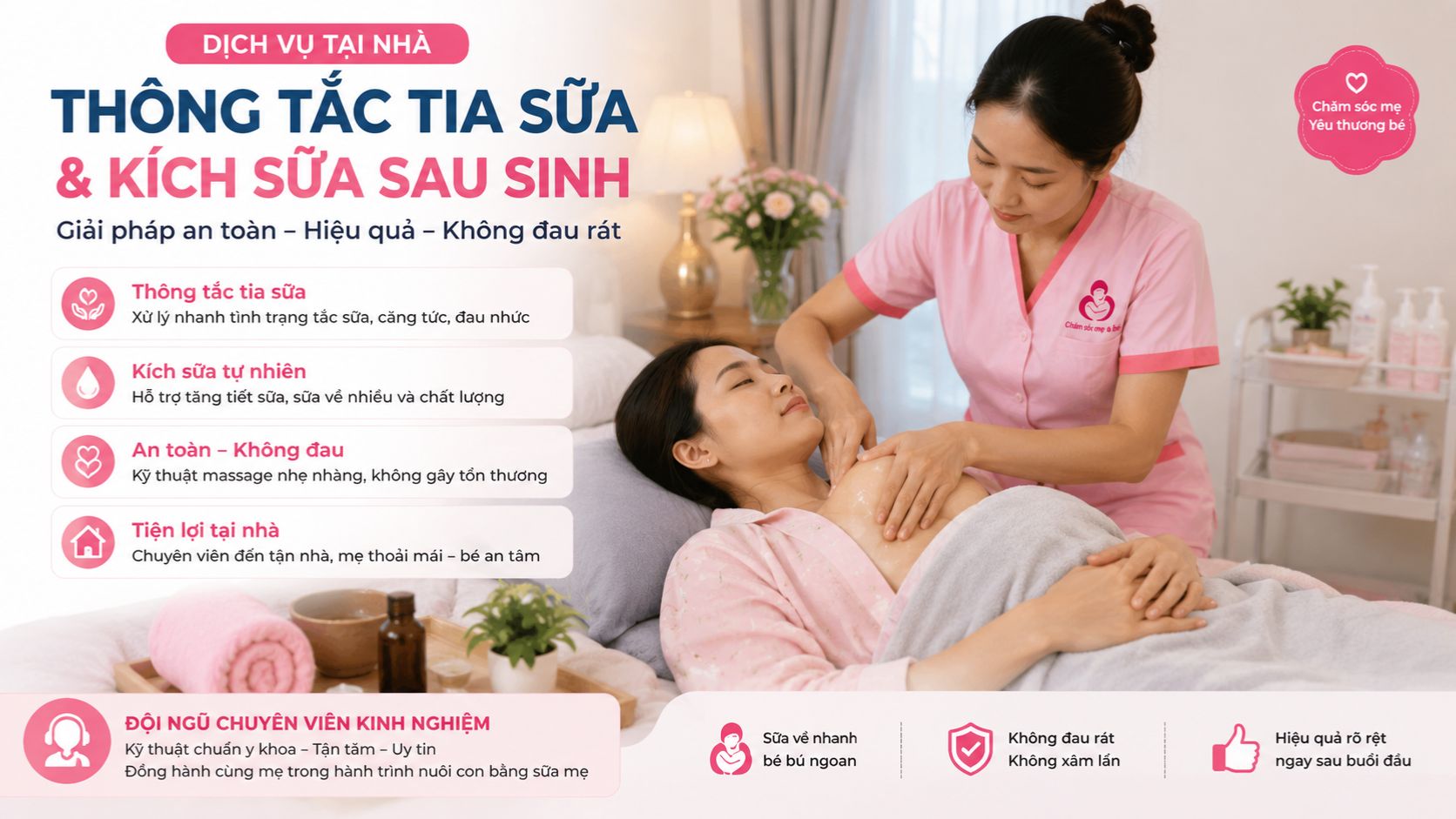 dịch vụ hỗ trợ thông tắc tia sữa và kích sữa sau sinh cho mẹ bầu