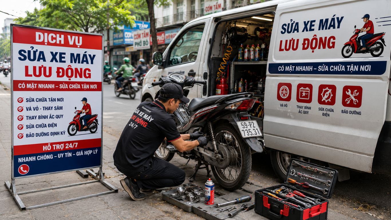 dich vụ sửa xe máy lưu động