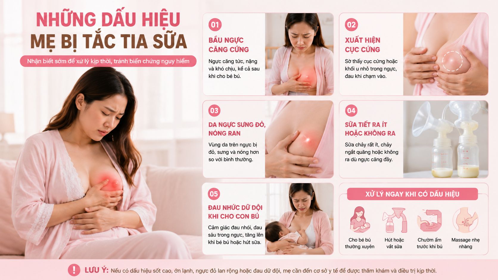 những dấu hiệu mẹ bị tắc tia sữa 