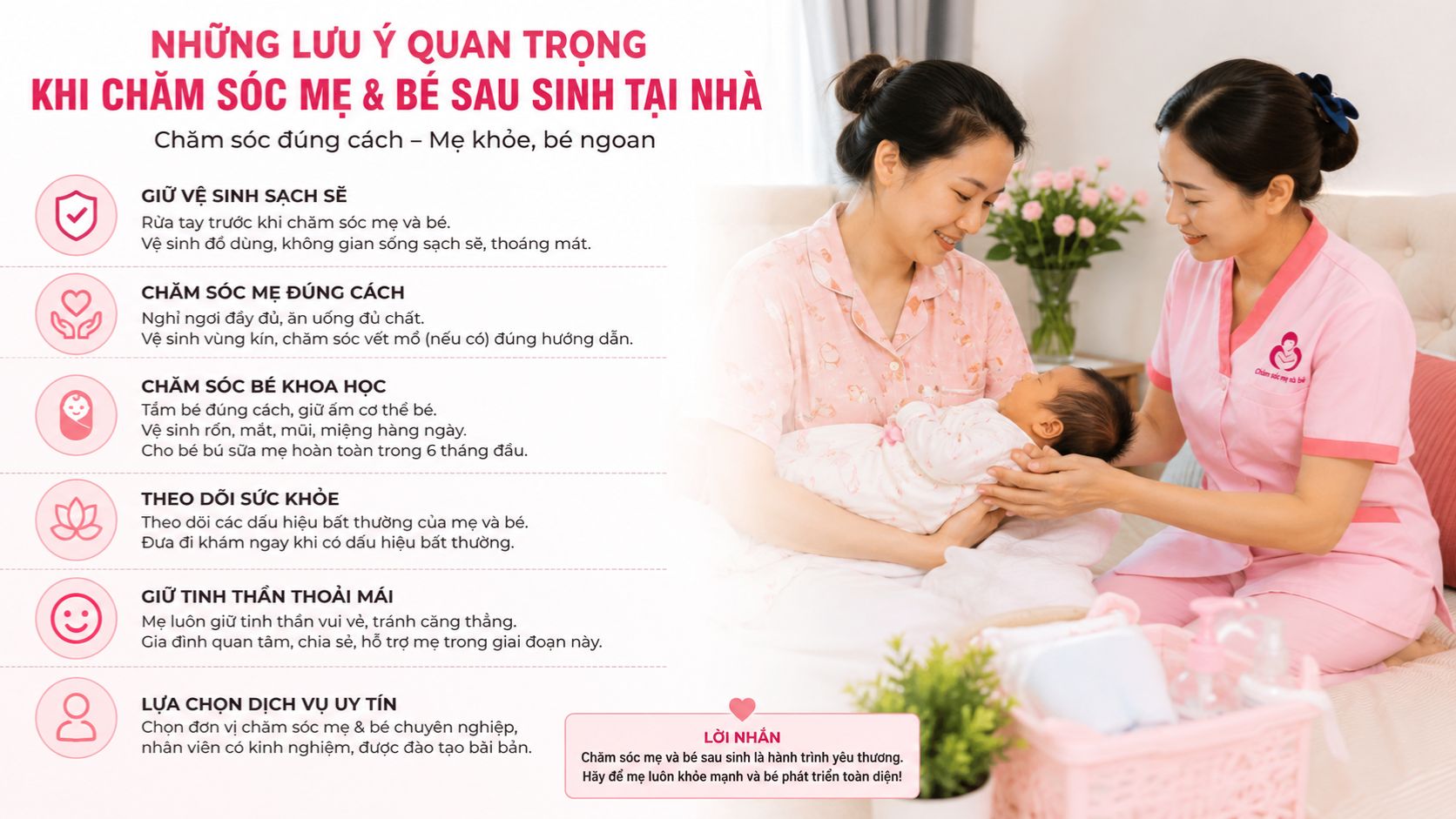 những lưu ý cho mẹ bầu sau sinh 